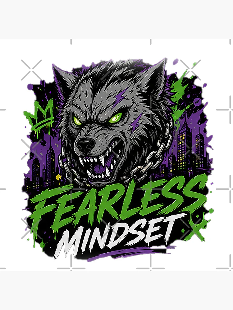 Thumbnail 4 of 4, Clock, Fearless Mindset designed and sold by Aether-Pixels.