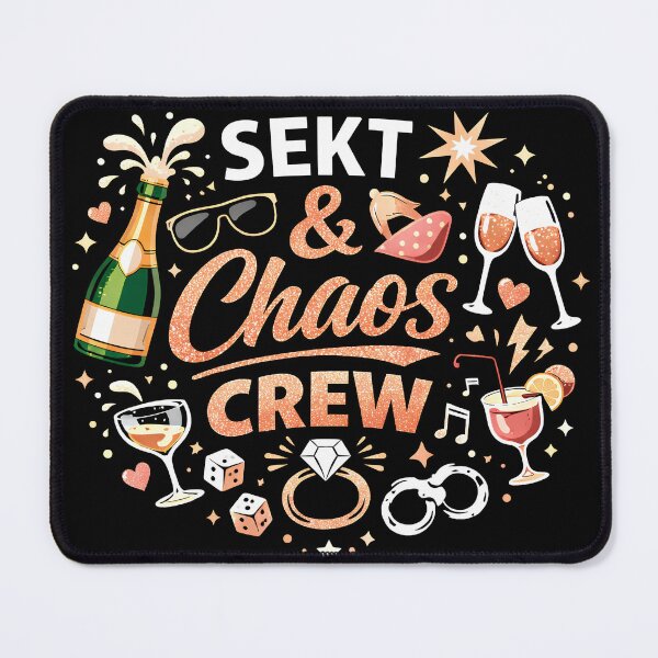 Item preview, Champagne and Chaos Crew - Bachelor Party Design designed and sold by PicParadiz.