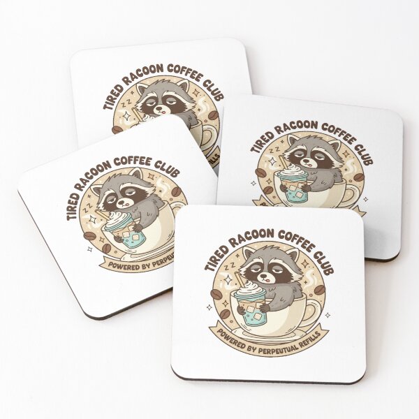 Item preview, Tired Raccoon Coffee Club Funny Retro Coffee Lover Design designed and sold by BigLove Animals.