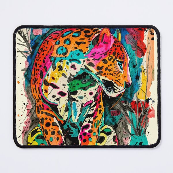 Item preview, Chromatic Jungle Jaguar Art Ink - Neo-Expressionist designed and sold by etermagico.