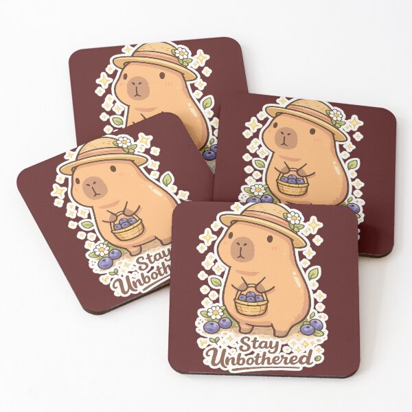 Item preview, Stay Unbothered Cute Capybara Cottagecore Aesthetic Design designed and sold by sumodesign.