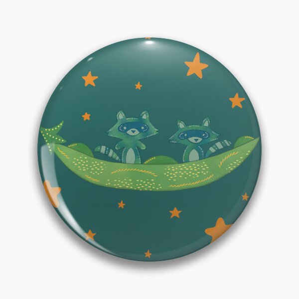 Item preview, Raccoon Sisters — Two Raccoons in a Pea Pod Folk Art Illustration Best Friends Art designed and sold by Whimsy Moth .