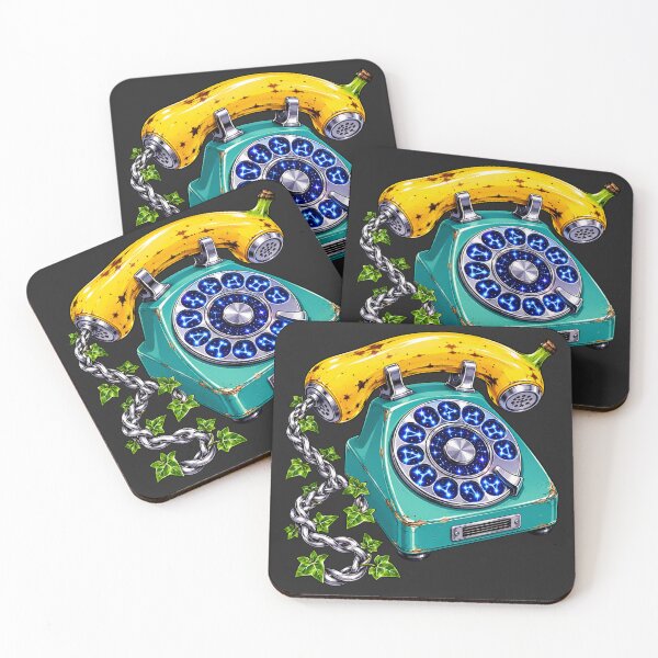 Item preview, Surreal Neon Constellation Banana Rotary Phone designed and sold by MarVan-Prints.