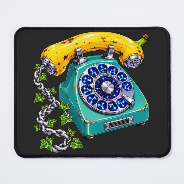 Item preview, Surreal Neon Constellation Banana Rotary Phone designed and sold by MarVan-Prints.