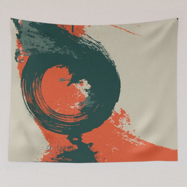Item preview, Large Black Swirl & Ember No.14 | Textured Abstract designed and sold by SlowRegardArt.