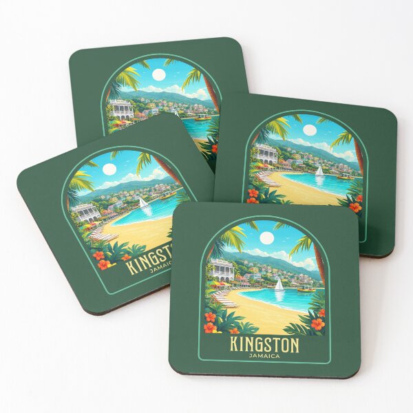 Item preview, Kingston Jamaica Vintage Travel Illustration designed and sold by HomeLivingCo.