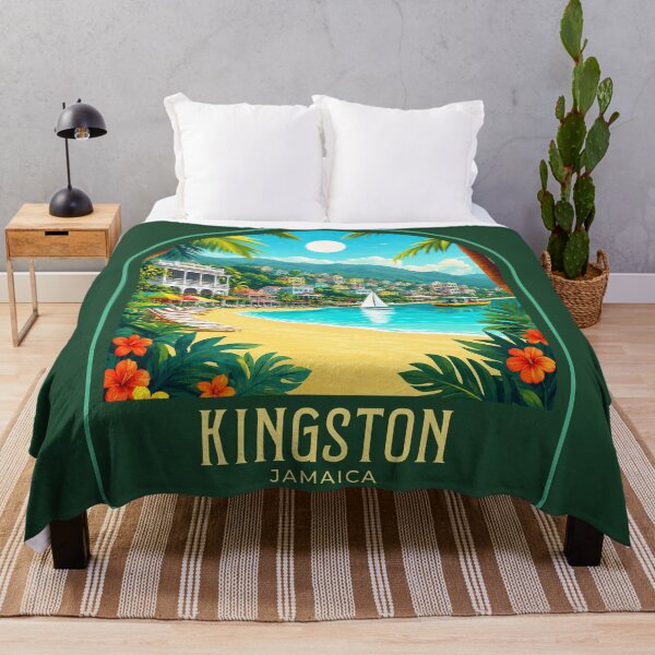 Item preview, Kingston Jamaica Vintage Travel Illustration designed and sold by HomeLivingCo.