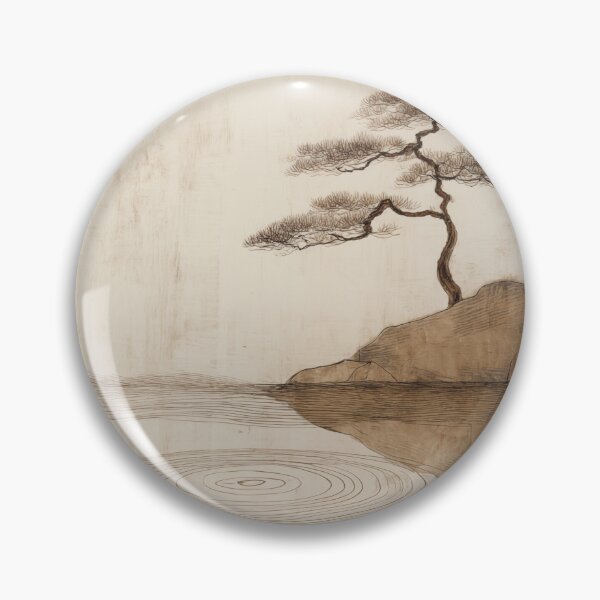 Item preview, Wabi sabi and japandi inspired zen earthy minimalist landscape designed and sold by filigreedigital.