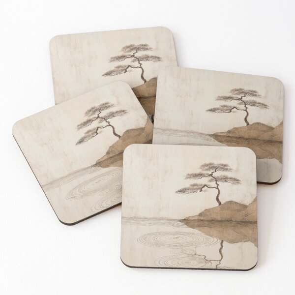 Item preview, Wabi sabi and japandi inspired zen earthy minimalist landscape designed and sold by filigreedigital.