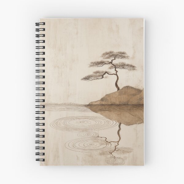Item preview, Wabi sabi and japandi inspired zen earthy minimalist landscape designed and sold by filigreedigital.