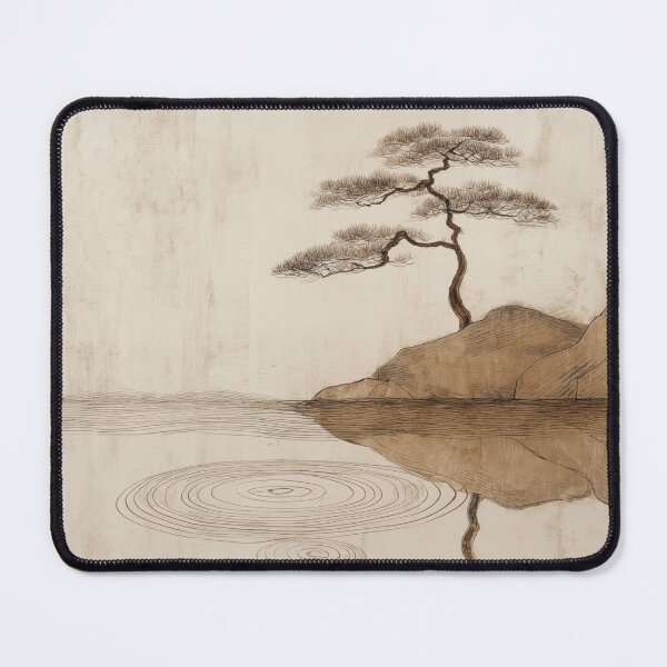 Item preview, Wabi sabi and japandi inspired zen earthy minimalist landscape designed and sold by filigreedigital.
