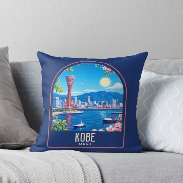 Item preview, Kobe Japan Vintage Travel Illustration designed and sold by HomeLivingCo.