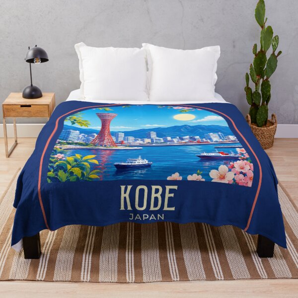 Item preview, Kobe Japan Vintage Travel Illustration designed and sold by HomeLivingCo.