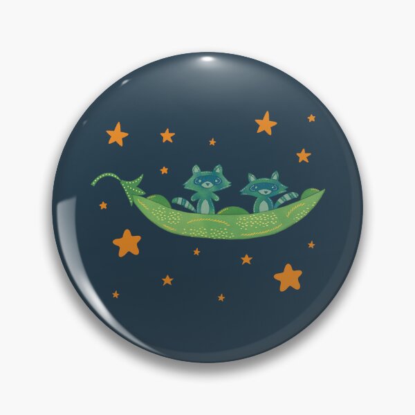 Item preview, Raccoon Sisters — Two Raccoons in a Pea Pod Folk Art Illustration Best Friends Art designed and sold by Whimsy Moth .