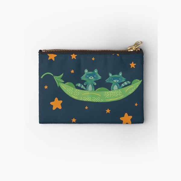 Item preview, Raccoon Sisters — Two Raccoons in a Pea Pod Folk Art Illustration Best Friends Art designed and sold by Whimsy Moth .
