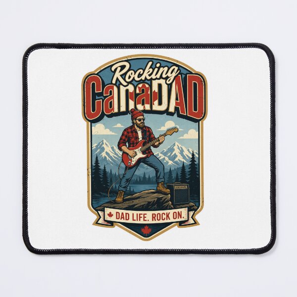 Item preview, Rocking CanaDAD Retro Canadian Guitar Dad Badge designed and sold by CanaDAD.Store.