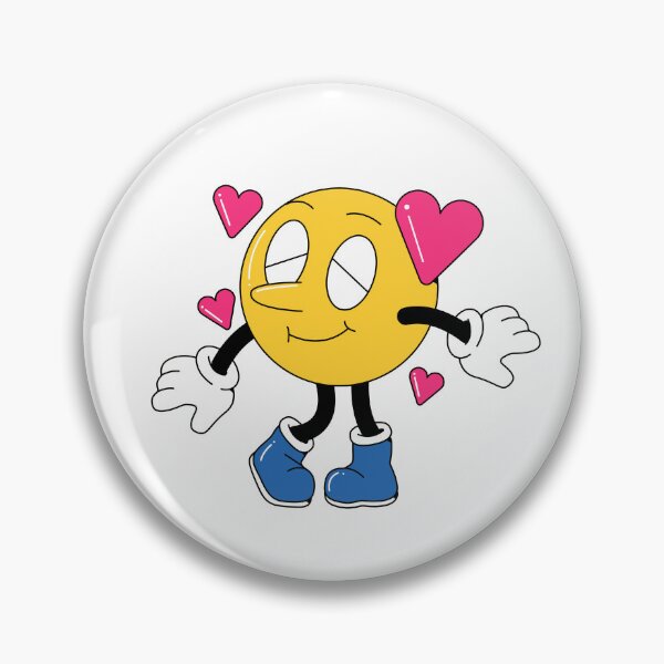 Item preview, Vintage Retro Rubber Hose Smiley Character with Hearts designed and sold by B.A Design.