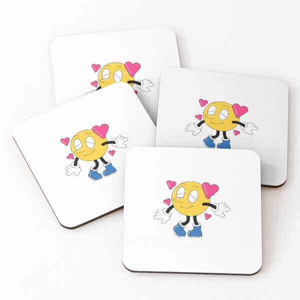 Item preview, Vintage Retro Rubber Hose Smiley Character with Hearts designed and sold by B.A Design.
