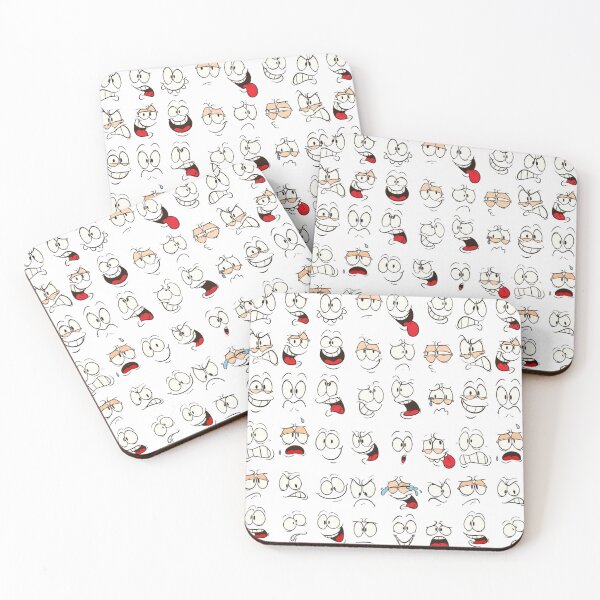 Item preview, Retro Cartoon Expressions Pattern - Funny Comic Faces designed and sold by gokhanuzen.