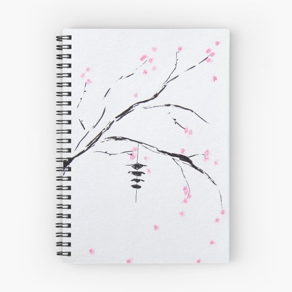 Item preview, Wind Chimes on Cherry Blossom Branch | Minimalist Sakura Drawing designed and sold by AngelaMarieArt.