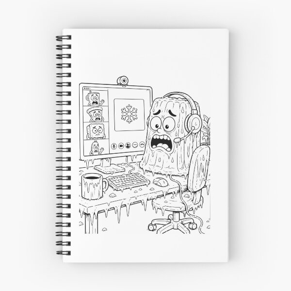 Item preview, Frozen Food On Video Call Funny Zoom Meeting Anxiety Cartoon designed and sold by ComedyInkFactor.