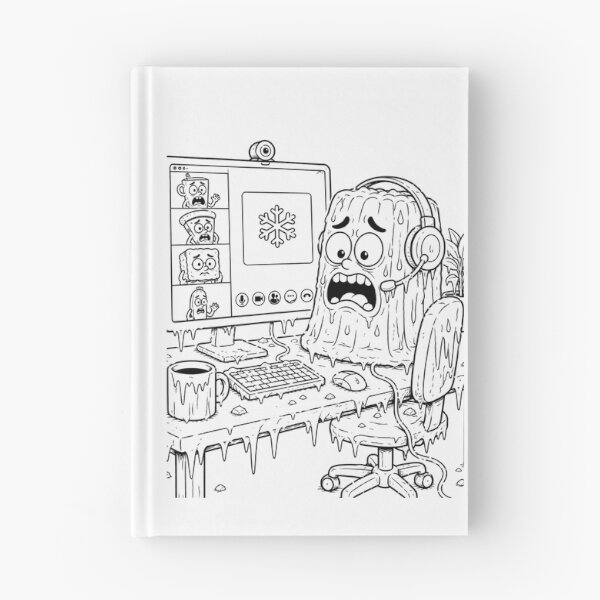 Item preview, Frozen Food On Video Call Funny Zoom Meeting Anxiety Cartoon designed and sold by ComedyInkFactor.