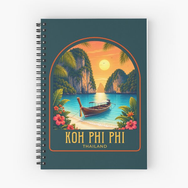 Item preview, Koh Phi Phi Vintage Travel Illustration designed and sold by HomeLivingCo.