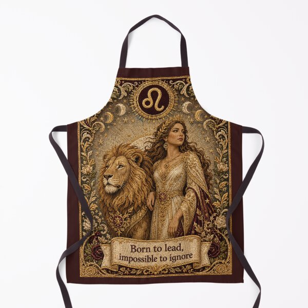 Item preview, Leo Zodiac  | Regal Lion Goddess Tarot Style | Celestial Astrology Wall Art | Medieval Fantasy Faux Embroidery Art designed and sold by doinitzart.