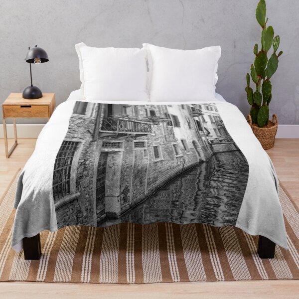 Item preview, Venetian Canal with Rustic Buildings B+W designed and sold by Gerard Fornarotto.