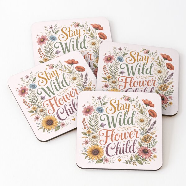 Item preview, Stay Wild Flower Child – Boho Floral Design designed and sold by ABLAT-CREATIONS.