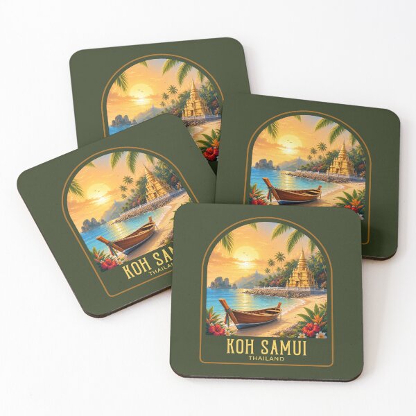 Item preview, Koh Samui Vintage Travel Illustration designed and sold by HomeLivingCo.