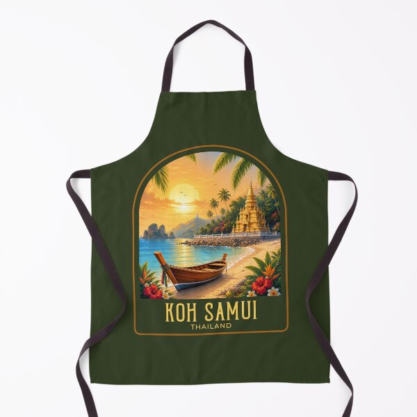 Item preview, Koh Samui Vintage Travel Illustration designed and sold by HomeLivingCo.