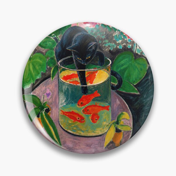 Item preview, Black Cat with Goldfish After Henri Matisse | Fauvist Botanical Wall Art Poster designed and sold by artofuniverse.