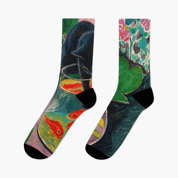 Item preview, Black Cat with Goldfish After Henri Matisse | Fauvist Botanical Wall Art Poster designed and sold by artofuniverse.
