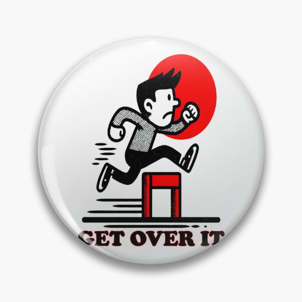 Item preview, Get Over It Hurdler Logo | Savage Motivation Dark Humor Design designed and sold by Ignorant-Artist.