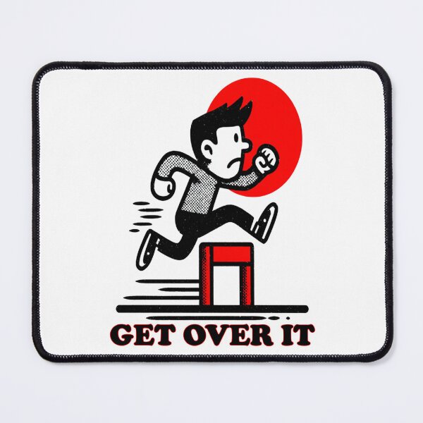 Item preview, Get Over It Hurdler Logo | Savage Motivation Dark Humor Design designed and sold by Ignorant-Artist.