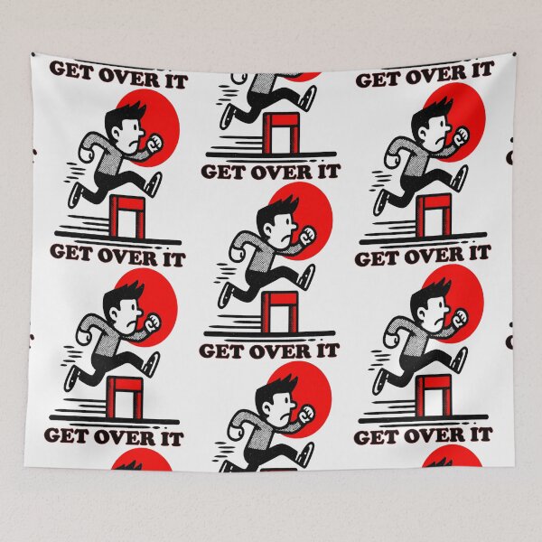 Item preview, Get Over It Hurdler Logo | Savage Motivation Dark Humor Design designed and sold by Ignorant-Artist.