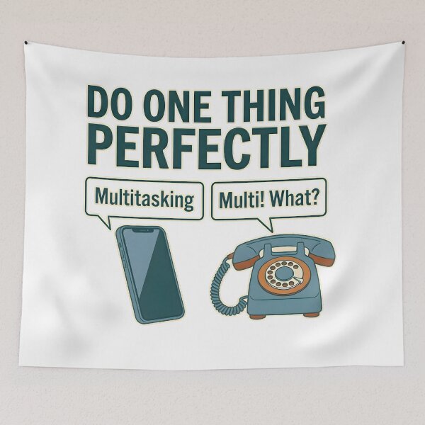 Item preview, Do One Thing Perfectly – Funny Retro Phone vs Smartphone Tee designed and sold by hamfindik.