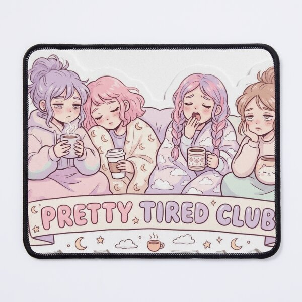 Item preview, Pretty Tired Club Sticker | Cozy Aesthetic Girls designed and sold by CutePlix.