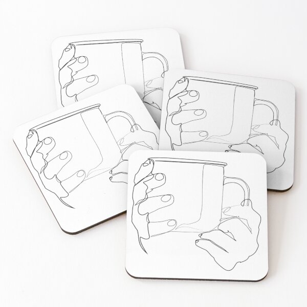 Item preview, Hands Holding A Coffee Mug - Silhouette Drawing designed and sold by The-SilentPlace.