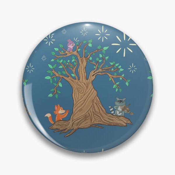 Item preview, The Band — Fox Raccoon and Bird Playing Music in a Tree Folk Art Illustration designed and sold by Whimsy Moth .