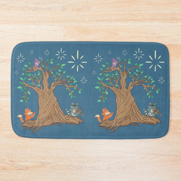 Item preview, The Band — Fox Raccoon and Bird Playing Music in a Tree Folk Art Illustration designed and sold by Whimsy Moth .