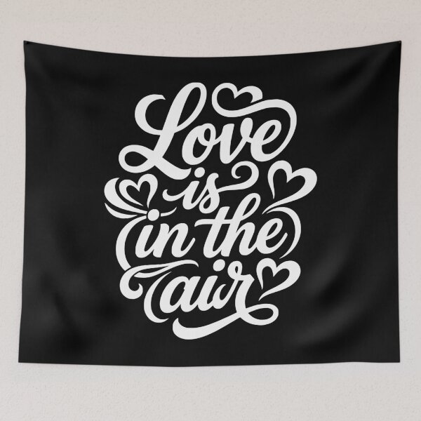 Item preview, Love Is In The Air Romantic Script Hearts designed and sold by AntiqueImages.