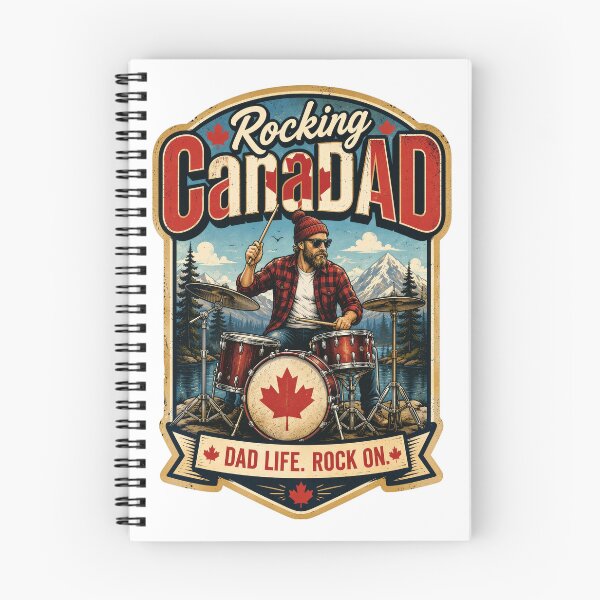 Item preview, Rocking CanaDAD Dad Life Rock On Retro Drum Badge designed and sold by CanaDAD.Store.