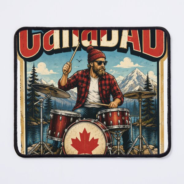 Item preview, Rocking CanaDAD Dad Life Rock On Retro Drum Badge designed and sold by CanaDAD.Store.