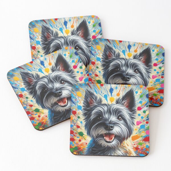 Item preview, Cairn Terrier Acrylic Art: Gray Cairn Lovers designed and sold by Puppy Puzzles Plus.