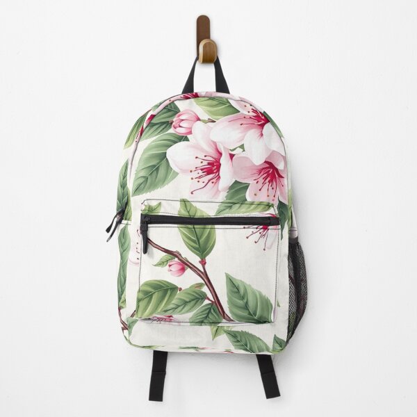 Item preview, Pink Cherry Blossom Flowers Green Leaves Seamless Pattern designed and sold by IntelliMindDesigns.
