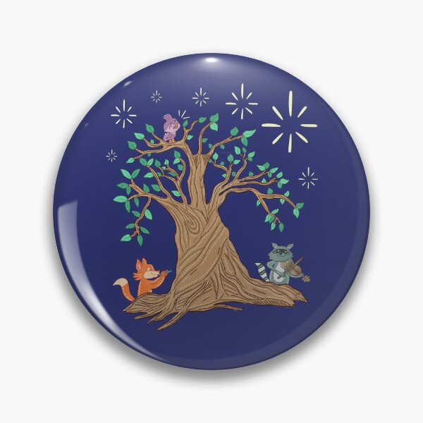 Item preview, The Band — Fox Raccoon and Bird Playing Music in a Tree Folk Art Illustration designed and sold by Whimsy Moth .
