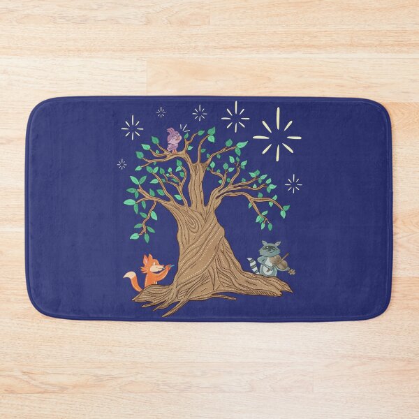 Item preview, The Band — Fox Raccoon and Bird Playing Music in a Tree Folk Art Illustration designed and sold by Whimsy Moth .