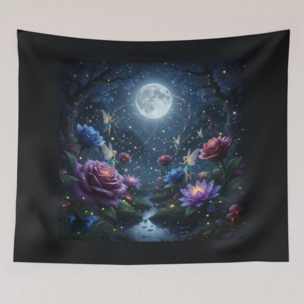 Item preview, Moonlight Fairy Garden with Glowing Roses designed and sold by Azurart2.